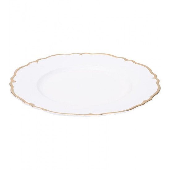 Sousplat 33cm Marselha Branco Com Bordas Douradas